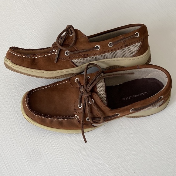 Highland Creek Brown Chesapeake Suede Dockside Boat Shoes 9 Like New Comfy - Picture 8 of 17